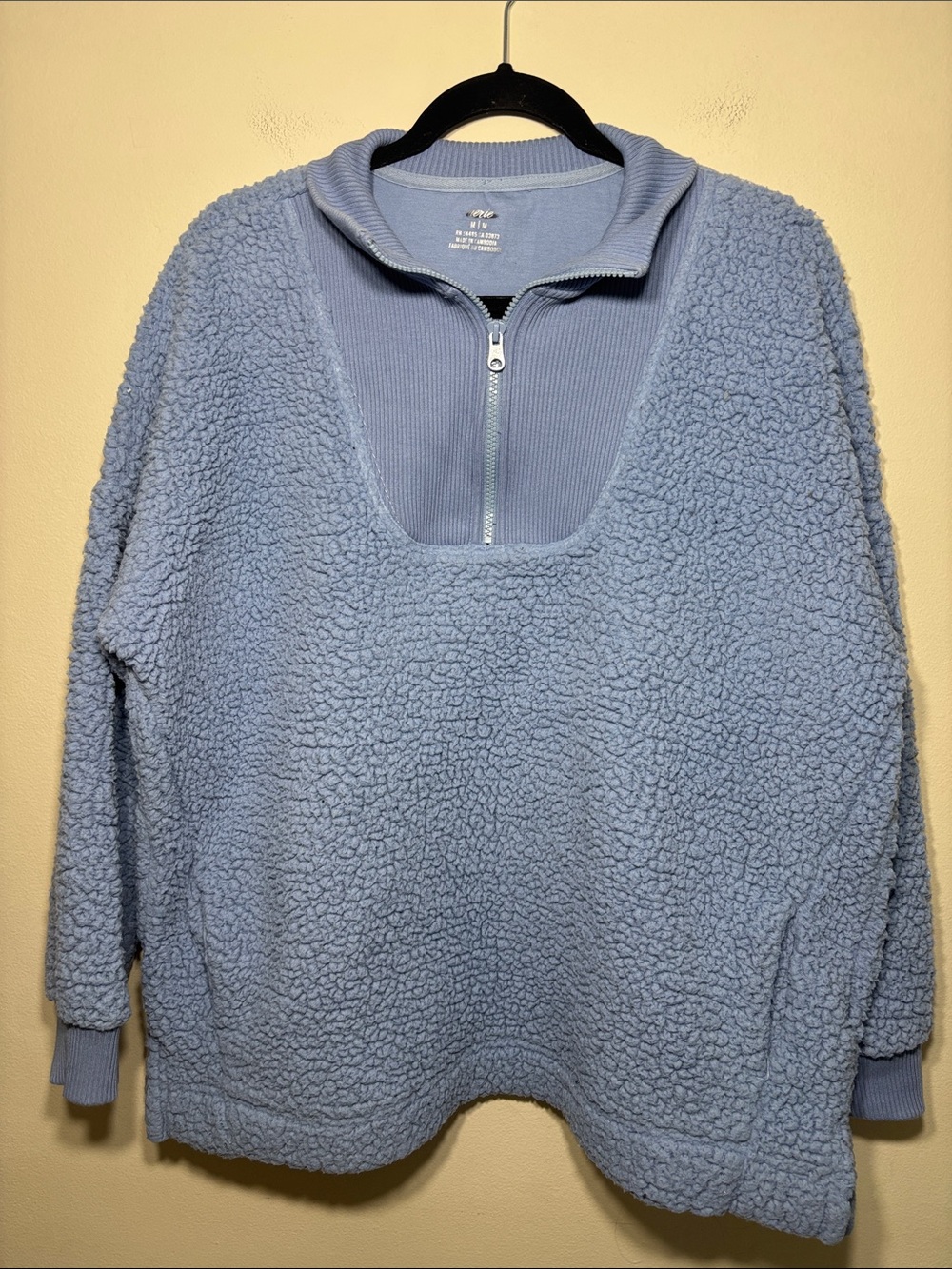 aerie Light Blue Sherpa Half-Zip Pullover